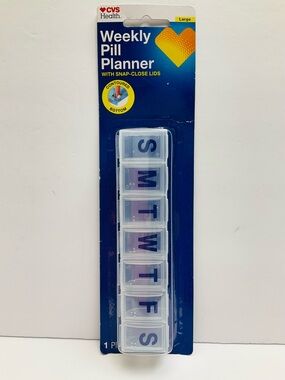 🌼4/$10🌼 CVS Health Weekly Pill Planner With Snap Close Lids & Contoured Bottom